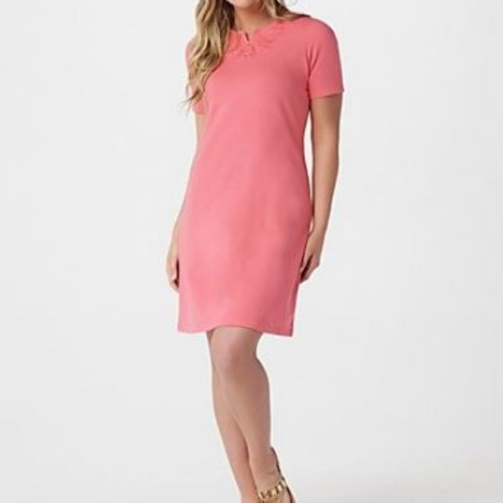 Denim & Co French Terry Short-Sleeve Dress 5194 - Picture 1 of 4